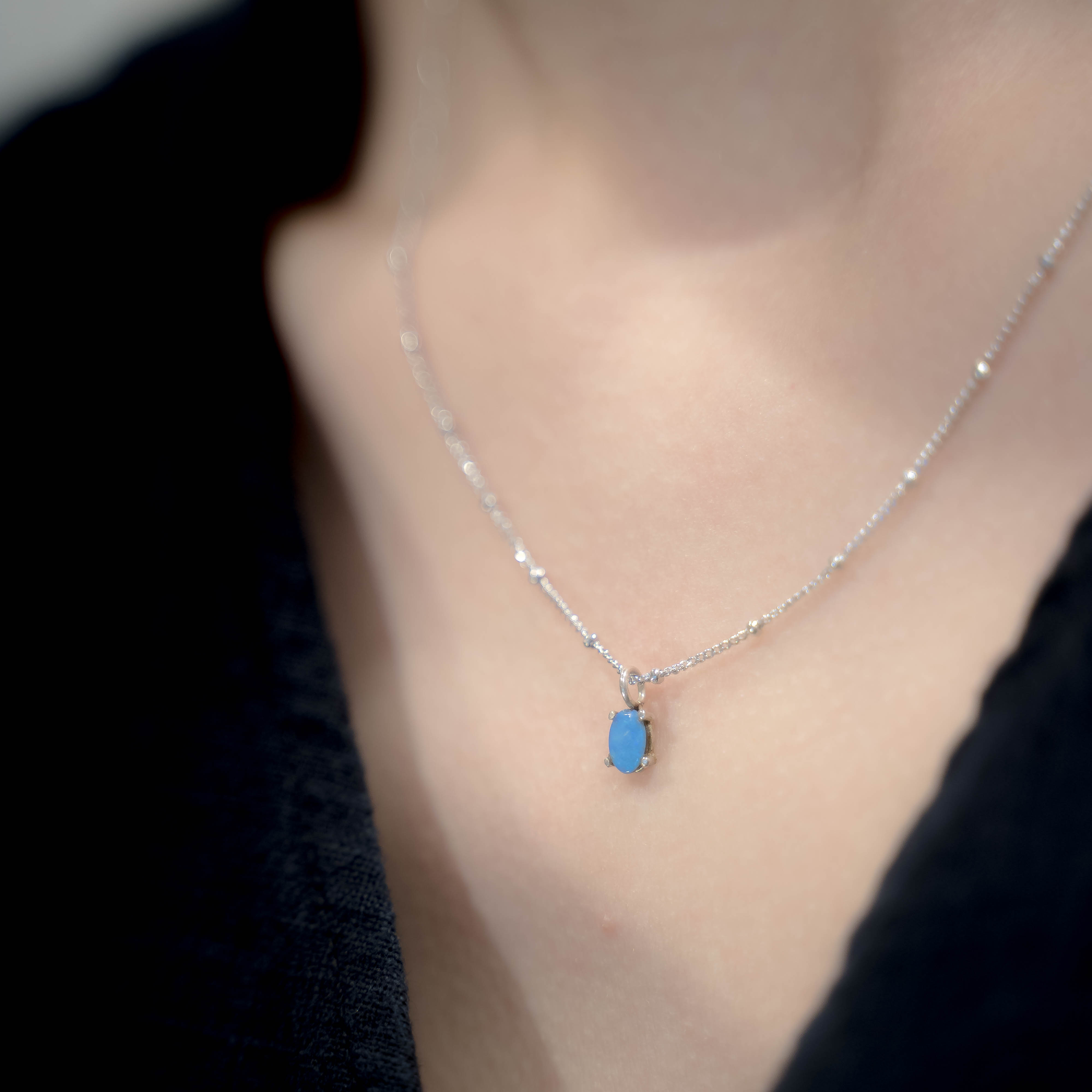 HR 23N_Blue Opal Necklace